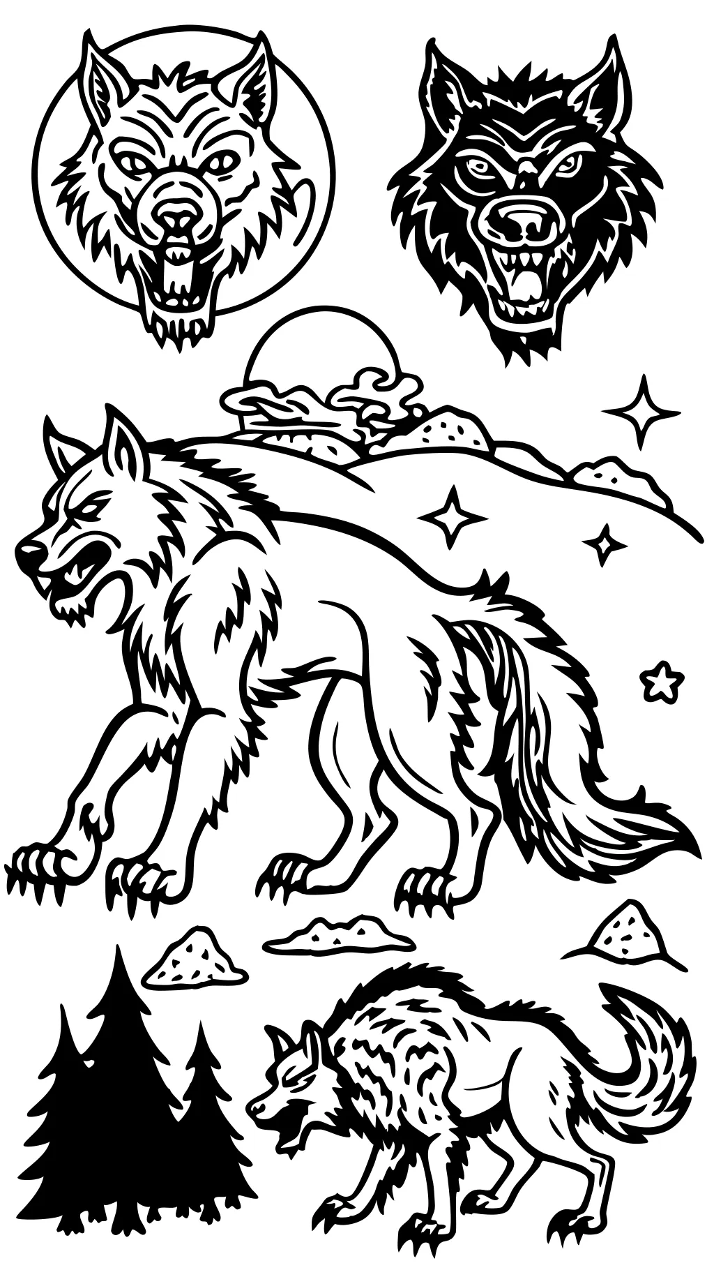 coloriage loup-garou